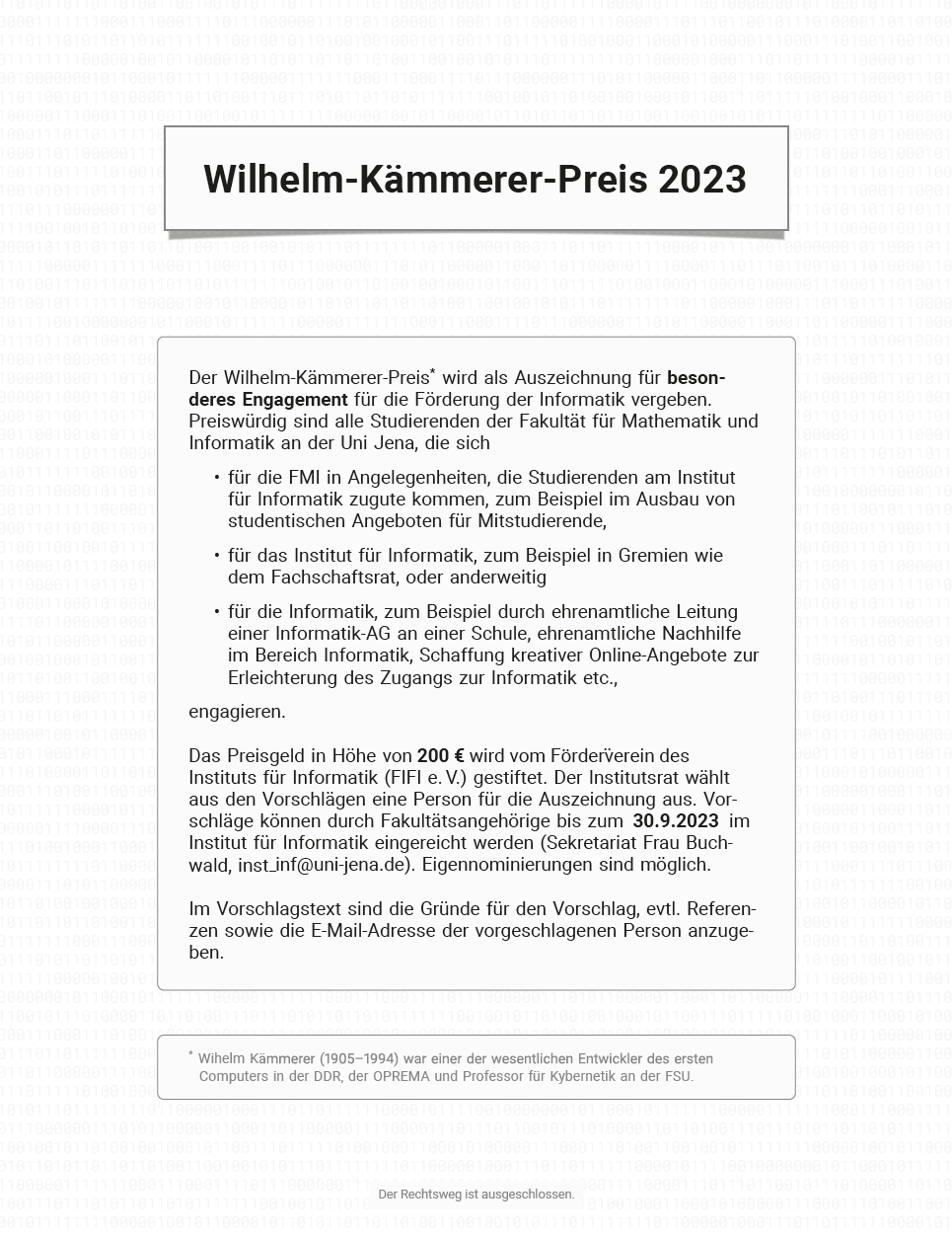 Wilhelm-Kämmerer-Preis 2023